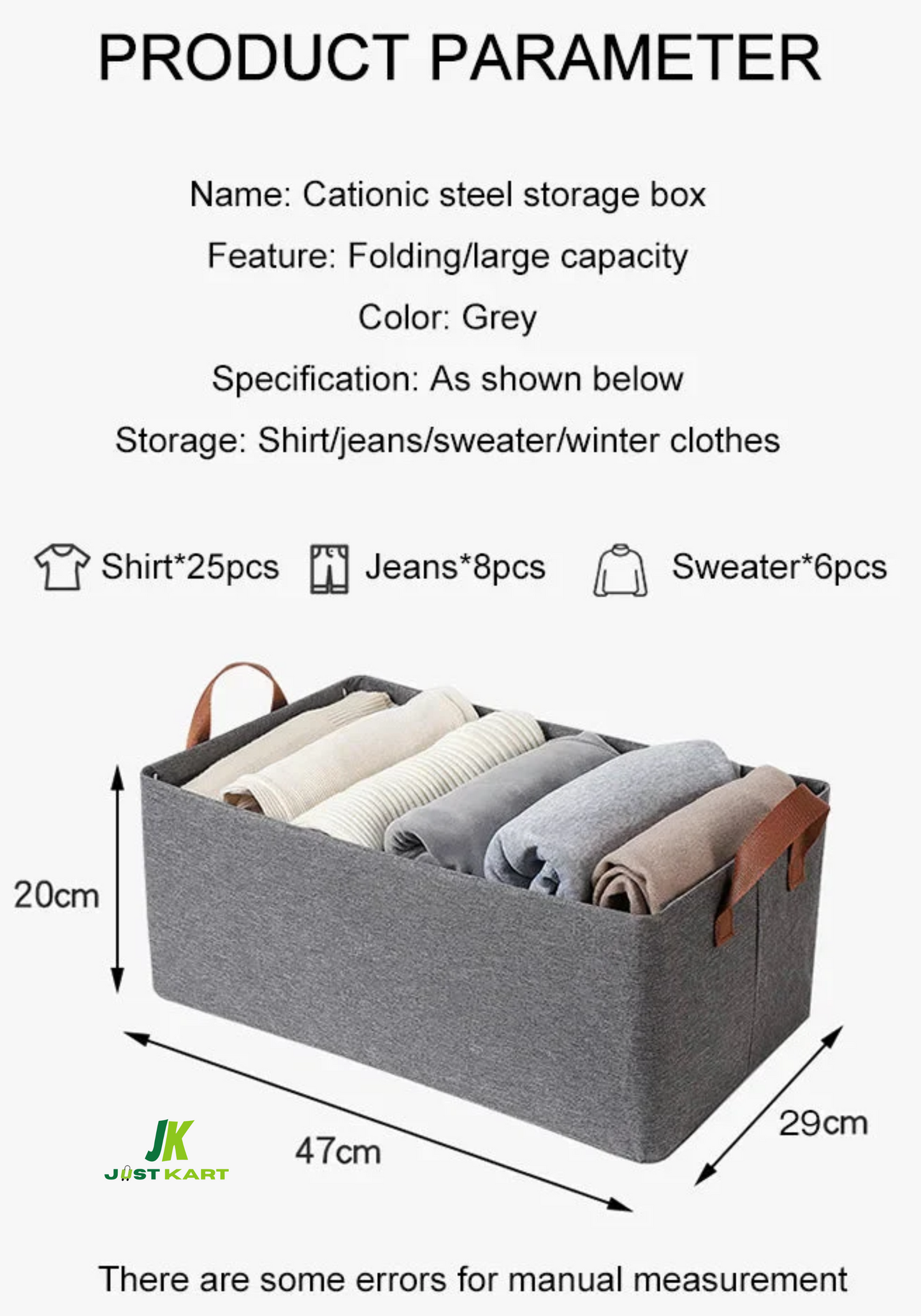 Premium Clothes Organizer for Wardrobe | Foldable & Stackable Closet Organizer, 2 Pieces